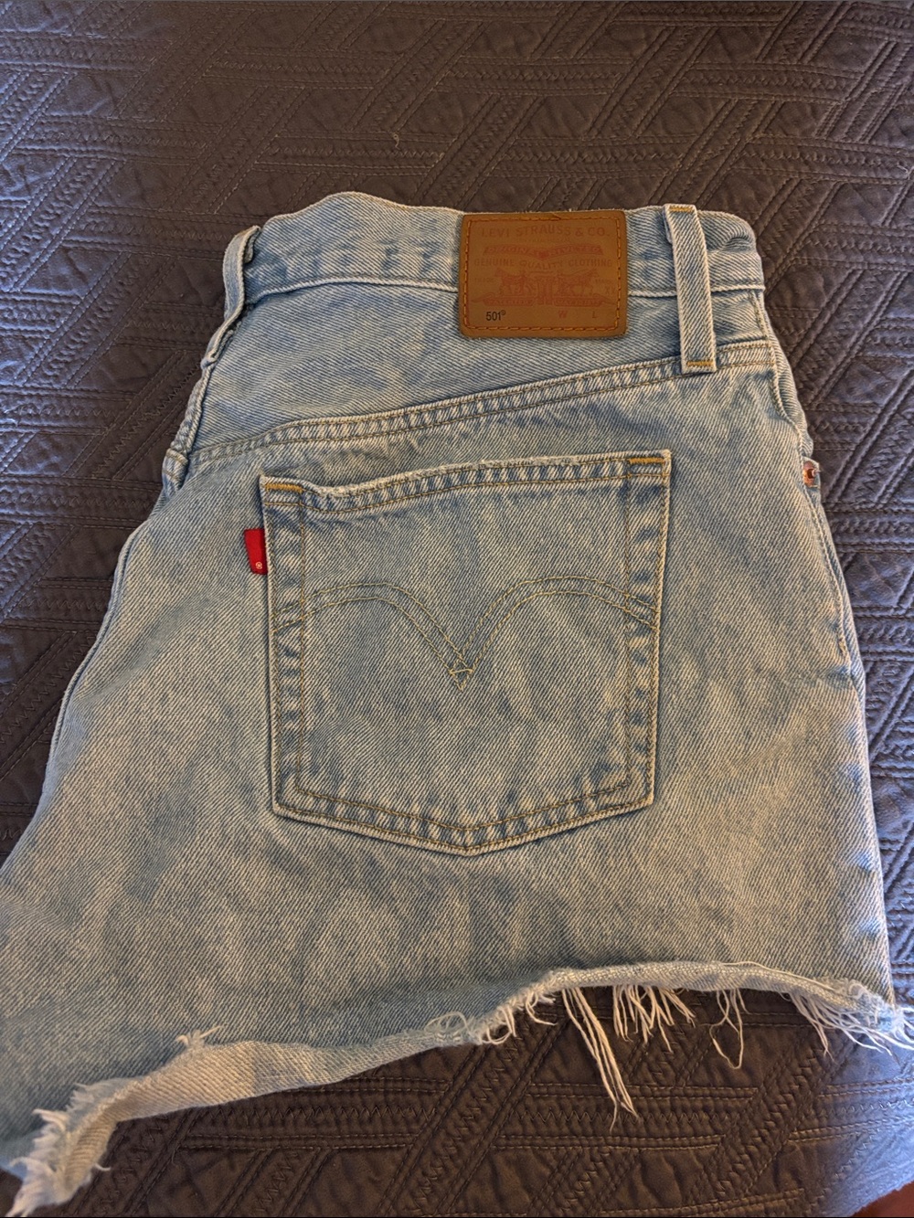 Levi's Light Jean Shorts with Frayed Hem